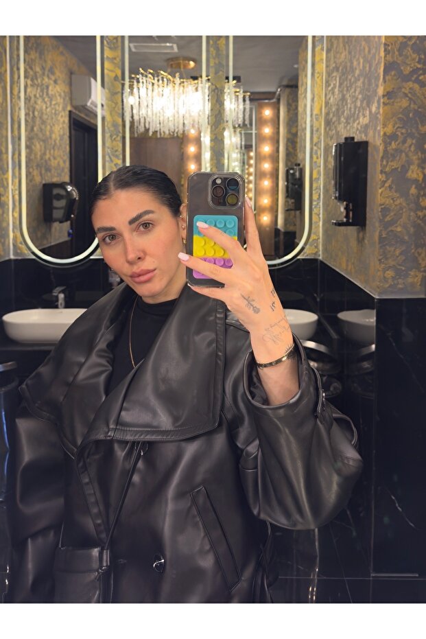 CO288 SİYAH DERİ CEKET - 2