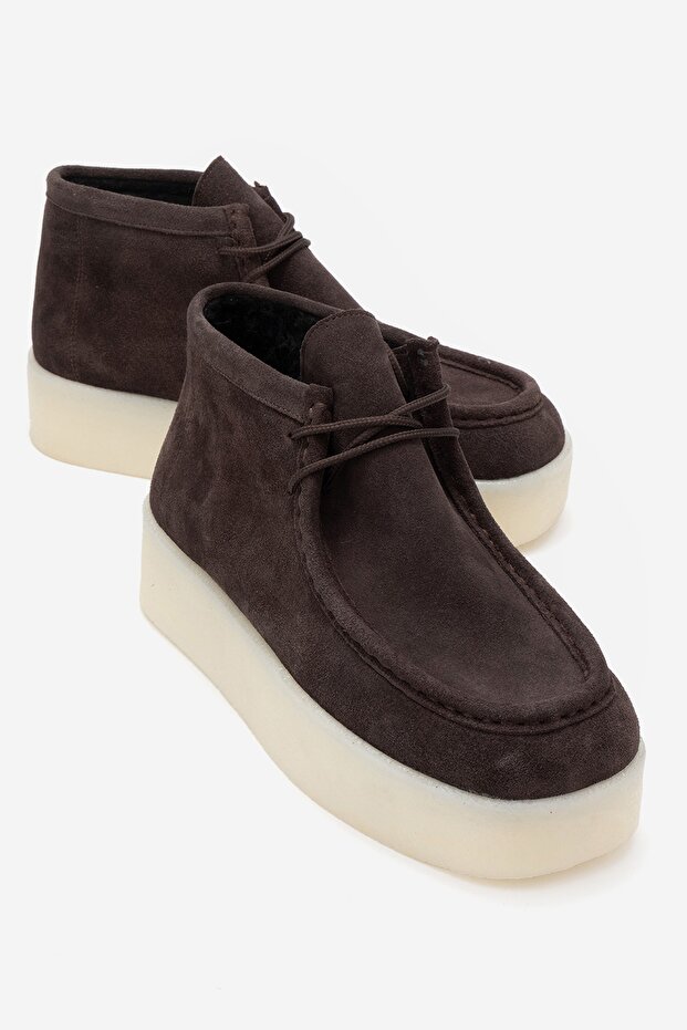 Melia Brown Suede Genuine Leather Women's Ankle Boots