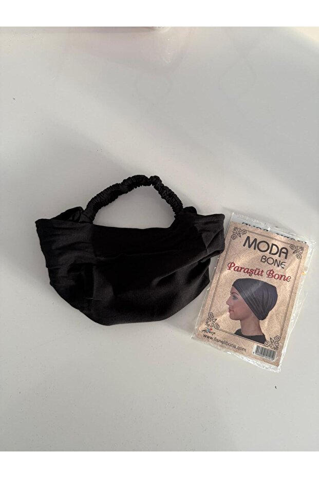 Siyah Penye Paraşüt Bone - 1