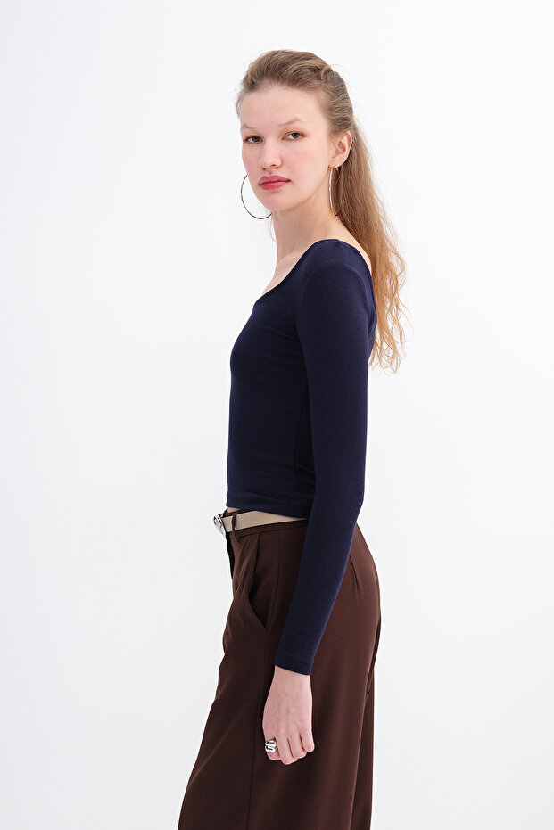 U Yaka Basic Modal Bluz B4410 - 5