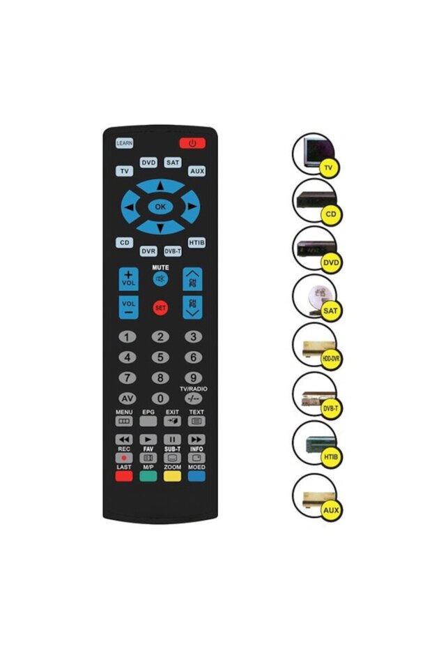 Universal remote control, controls up to 8 devices simultaneously, black - 2