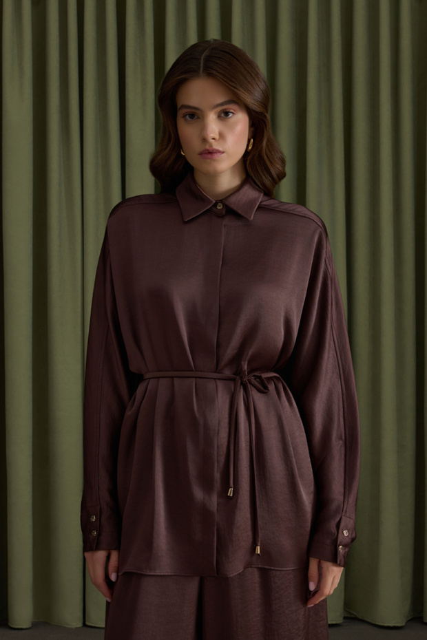 Saten Dökümlü Bluz - 3