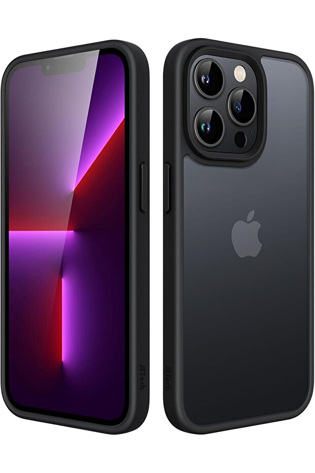Matte Case for iPhone 13 Pro 6.1-inch, Shockproof Military Grade, Frosted Back (Black)