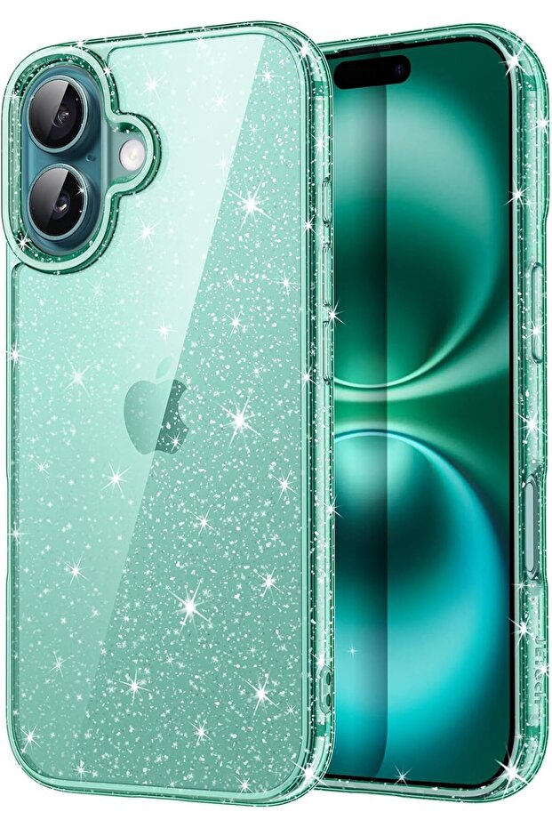 Glitter Case for iPhone 16 6.1-Inch, Teal