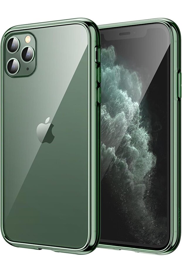 Case for iPhone 11 Pro 5.8-Inch, Non-Yellowing Clear Back (Alpine Green)