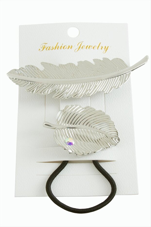 مشبك مطاطي أوتوماتيكي على شكل ورقة شجر 2 قطعة - 3