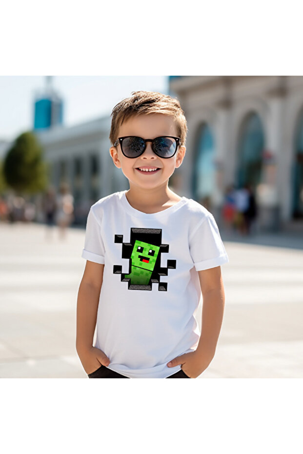 Детска тениска Minecraft - Creeper in Motion - 1