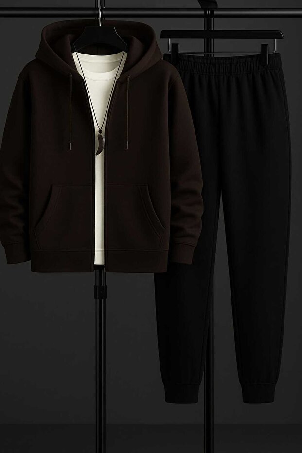 Men's Hooded Jacket Tracksuit Set