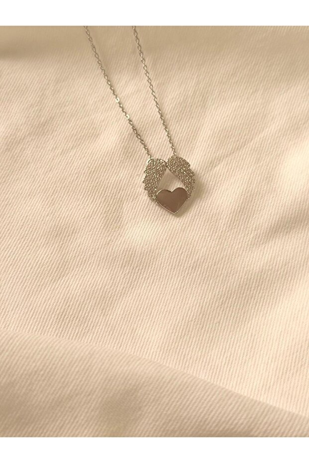 Angel Heart Steel Necklace - Silver