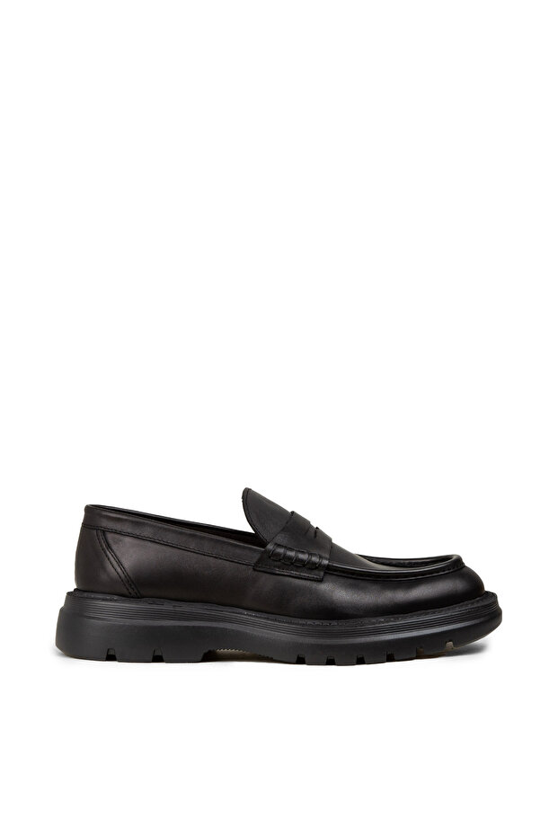 Men's Genuine Leather Black Loafer Shoes