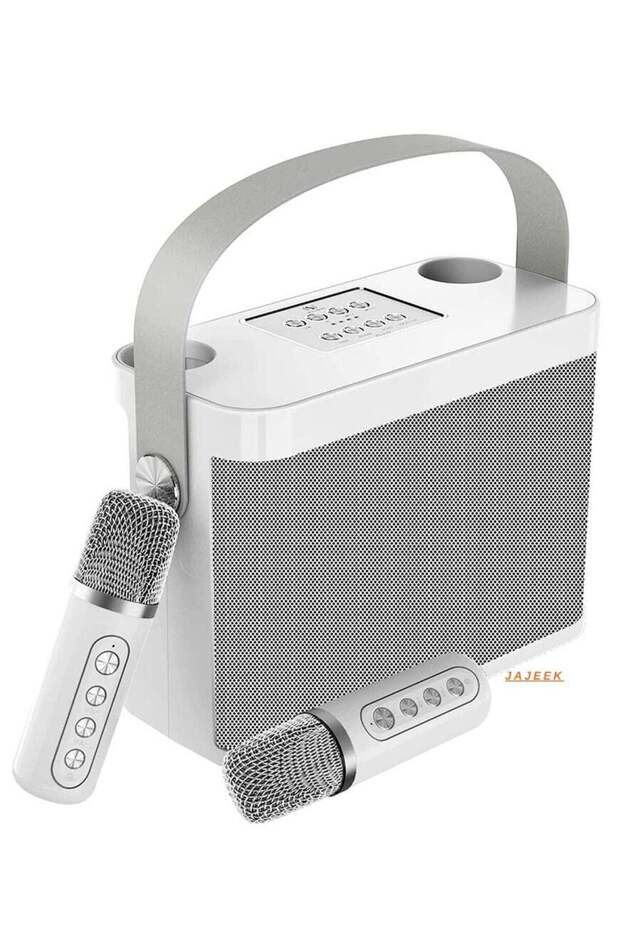 Karaoke Machine with 2 Wireless UHF Microphones – Portable Bluetooth Speaker System