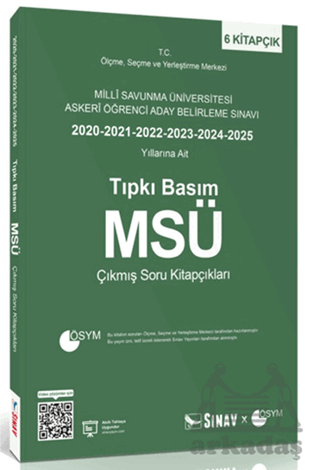 MSÜ Tıpkı Basım Son 6 Yıl Çıkmış Soru Kitapçıkları
