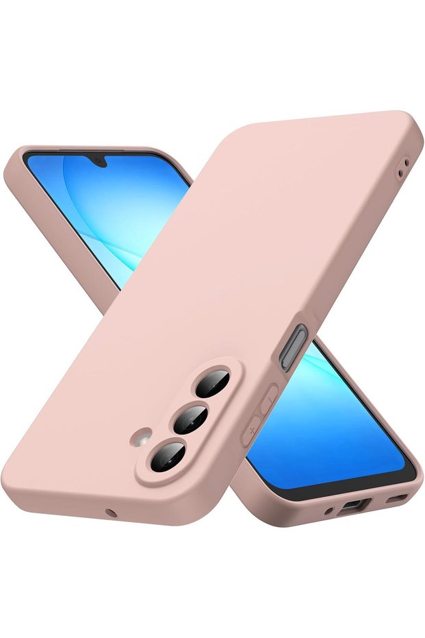 Samsung Galaxy A17 Compatible Silicone Case - Pastel Color Tone Camera Protection Cover - Powder Pink