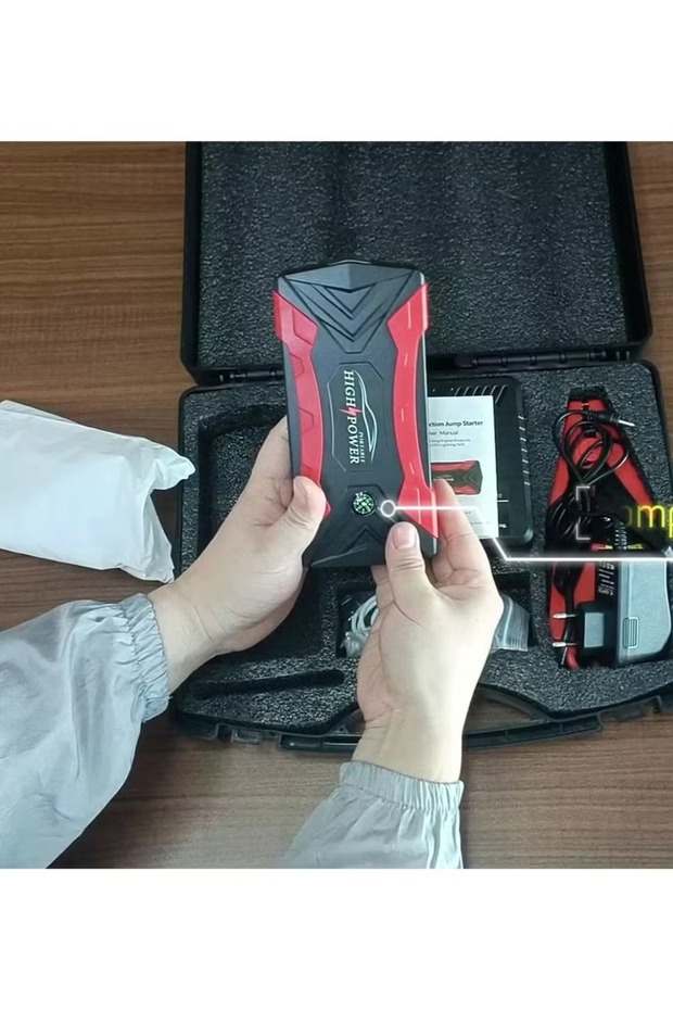 Multi-function Car Starter with Emergency Fast Charge, Car Tire Inflator and Built-in Powerful L - 7