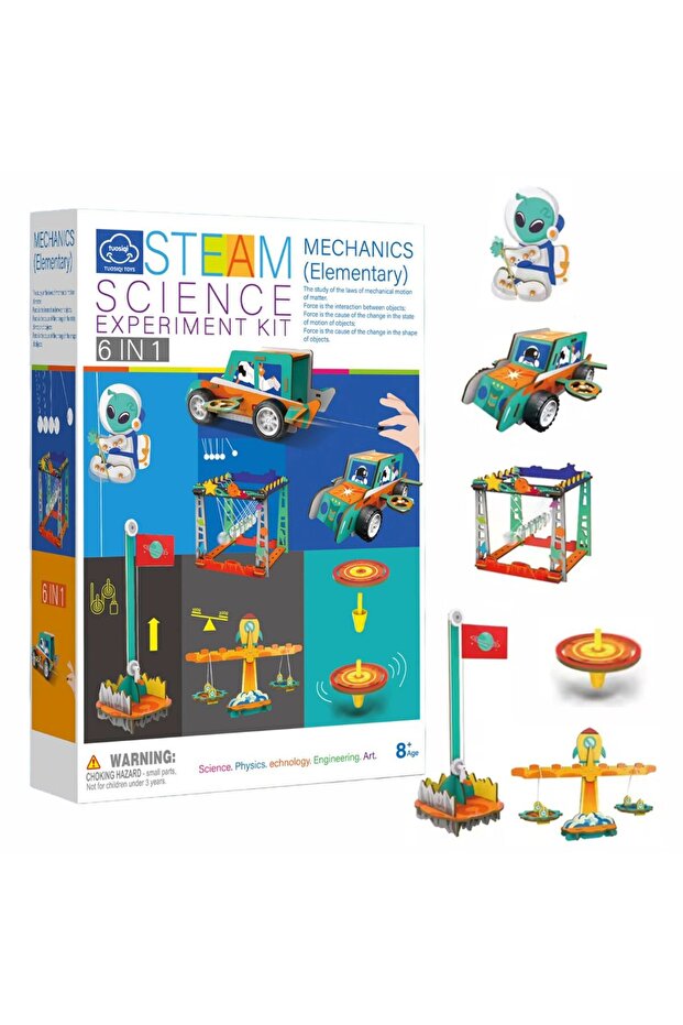 6-in-1 Mechanical Engineering Kit for Kids | STEM DIY Building Set