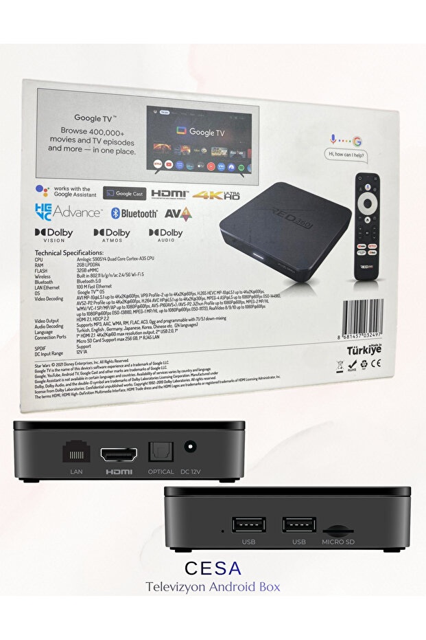 Redline Decoder Box Redline Tv Android Box Red360 Pro Plus+ Ses Komutlu Kumanda Televizyonu ...