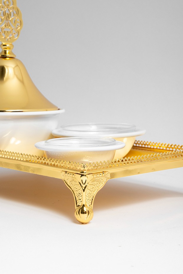 تمرية زجاج وتبسي مستطيل ذهبي - 2
