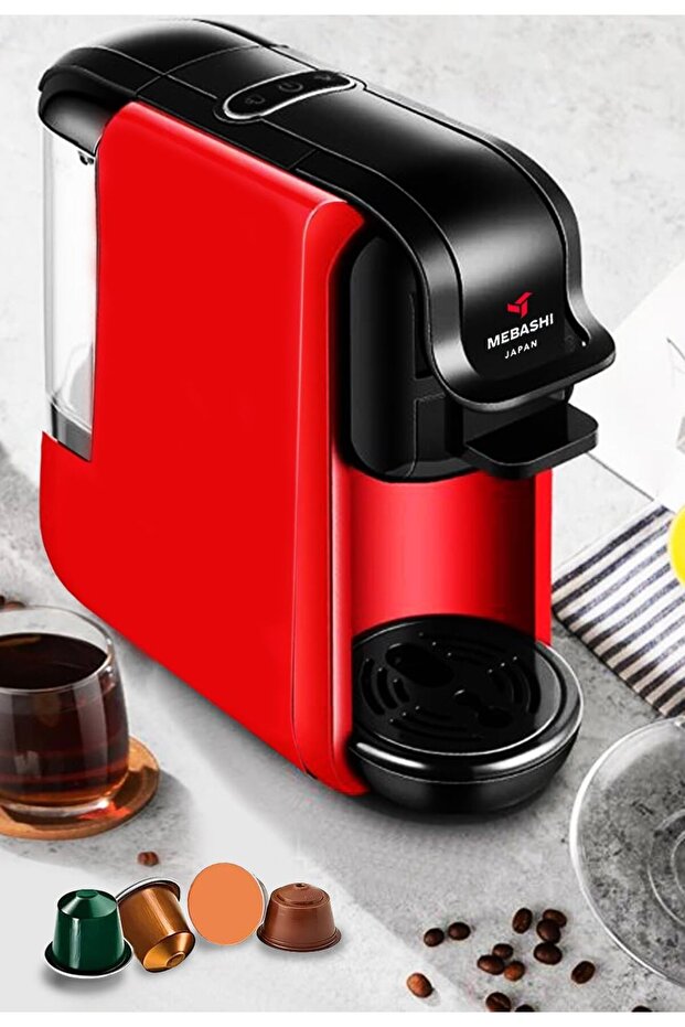 3-in-1 Multi Capsule Coffee Machine ME-CEM302 (Red) - 600ml, 19 Bar, 1450W
