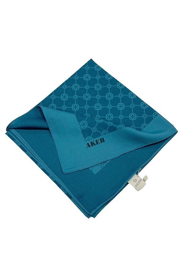 Elegance Monogram Eşarp - Mavi 924 - 2