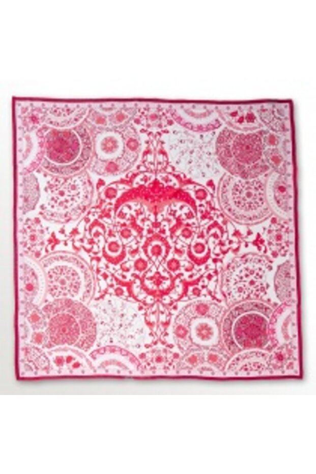 Eșarfă florală izbitoare - Roșu - 2