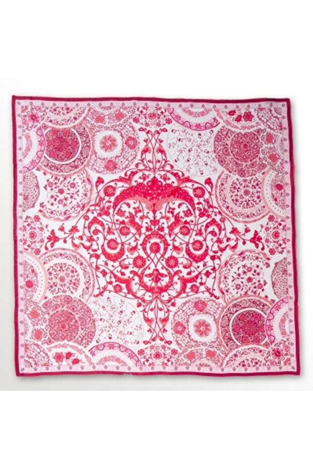 Eșarfă florală izbitoare - Roșu - 1