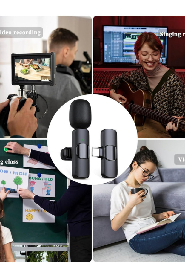 Type-c Ikili Kablosuz Mikrofon - 7