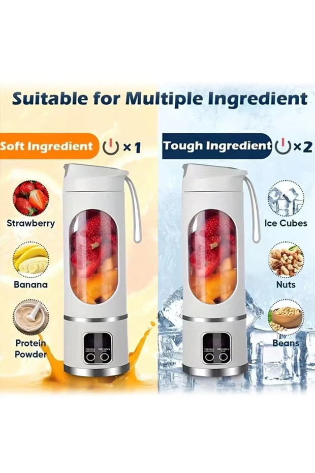 Portable Blender, USB-C Rechargeable Smoothie Maker with LED Battery Indicator – 450ml - 5