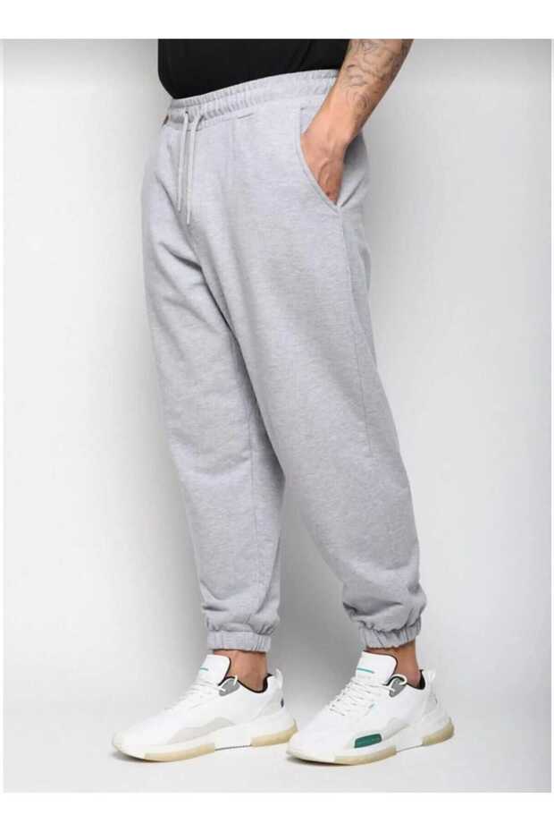 Black Men's Winter Fleece-Lined Leg Elasticated Quality Loose Sweatpants