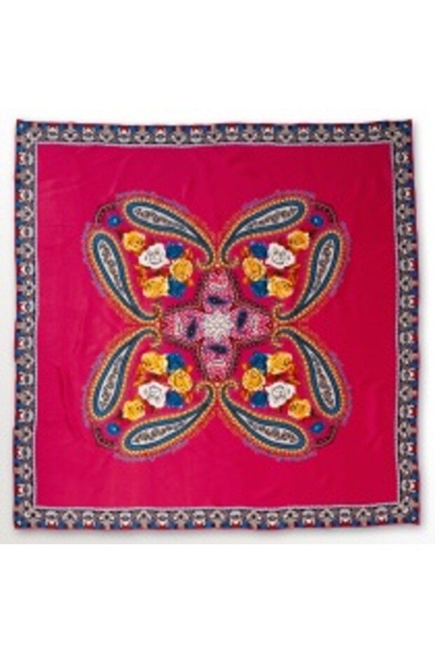 Paisley Pattern Neck Scarf - Red - 2