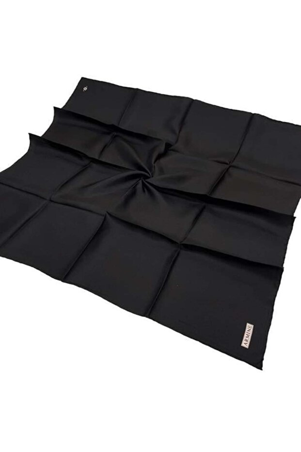Plain Silk Scarf - 500 Black Sura