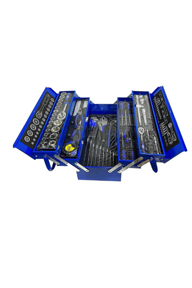85PCS Tool Box Set with Screwdrivers, Wrenches, Pliers, Ratchet, Knife & Measuring Tape