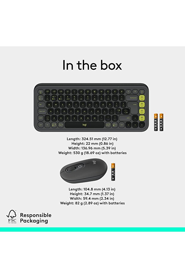 POP ICON COMBO Bluetooth Keyboard and Mouse Combo - Graphite - 3