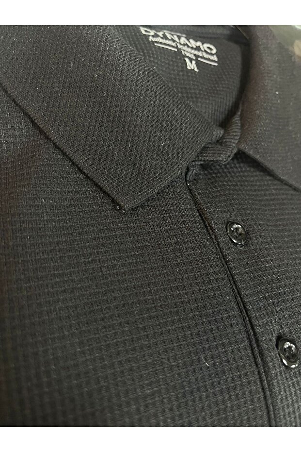 Polo yaka pike dokuma sweatshırt - 3