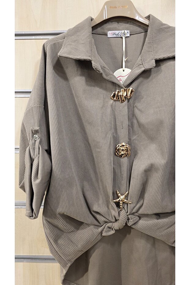 Gömlek Broş Düğmeli - 4