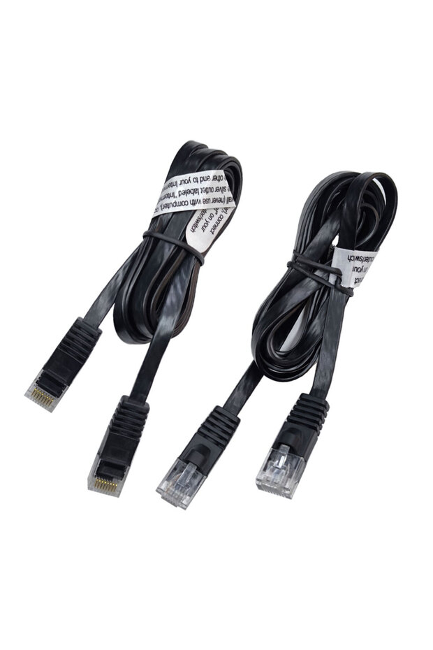 كابل شبكة الإنترنت المسطح النحيف RJ45 Cat5e، عبوة من 10 قطع، 1.5 متر - 5