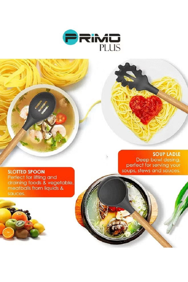 مجموعة أدوات سيليكون مع حامل بلاستيكي أسود - 4