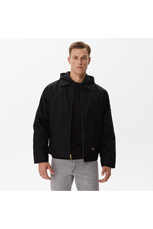Lined Eisenhower Erkek Siyah Ceket - 1