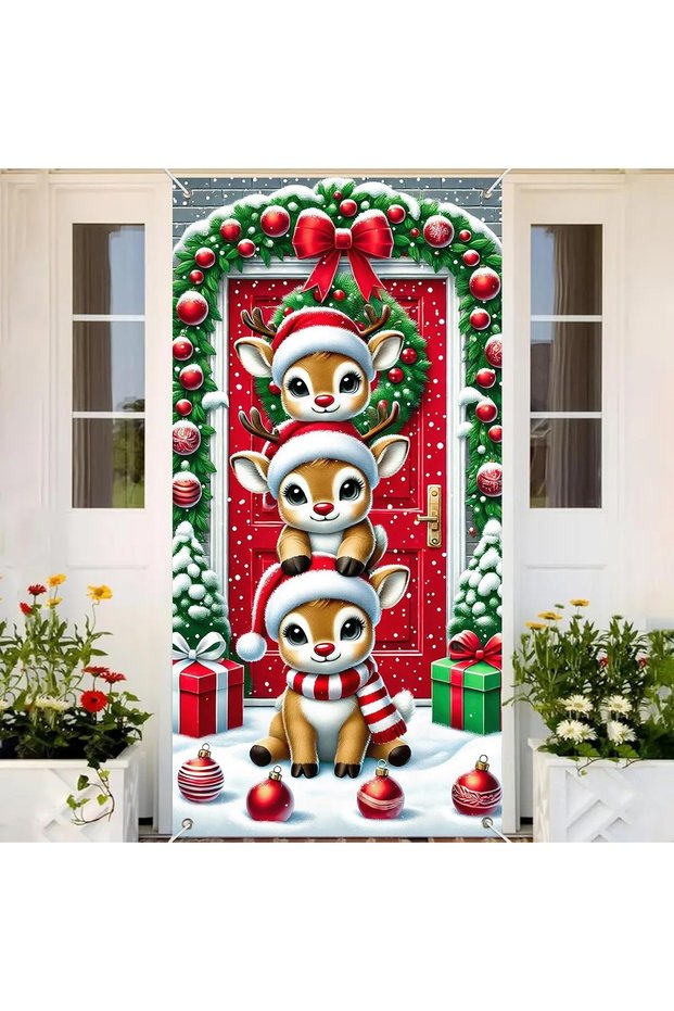 Elastic Door Decoration, Fabric Door Dressing, Christmas Decor, New Year, School Event Door Decoration