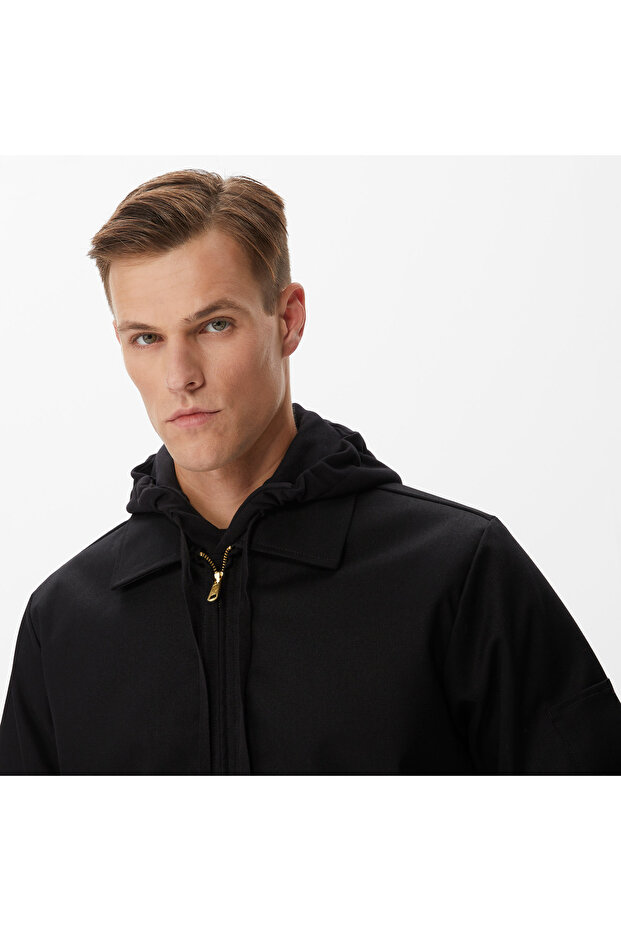 Lined Eisenhower Erkek Siyah Ceket - 6