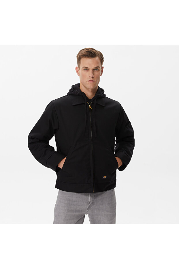 Lined Eisenhower Erkek Siyah Ceket - 5