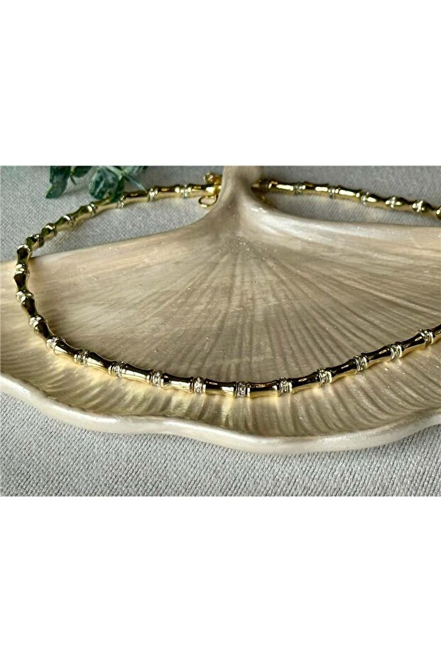 Kemik Model Gold Kolye - 1