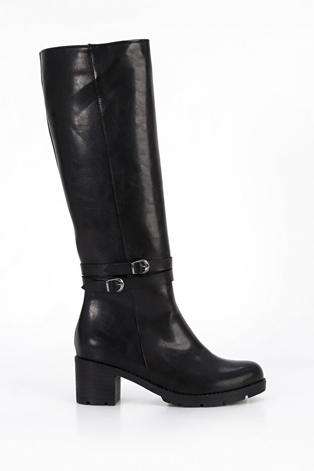 Bln 746 Double Buckle Detailed Below-The-Knee Boots