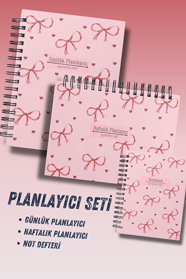 pcpapiruscraft 3'lü Planlama Seti, Günlük Planlayıcı, Haftalık Planlayıcı, Yapılacaklar, Akademik Ajanda