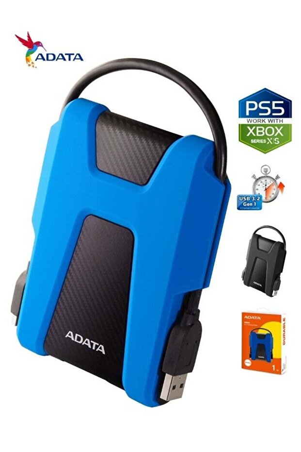 HD680 DURABLE 1TB External HDD | Anti-Shock Hard Drive | Compatible with PS5 XBOX | Blue