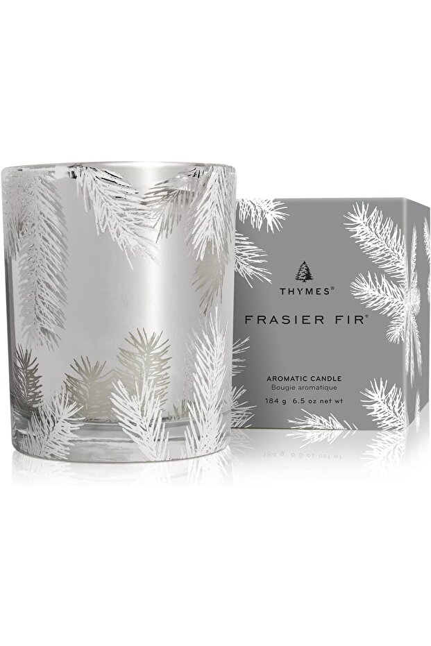 Frasier Fir Candle – Silver Pine Needle Design (Statement, 6.5 oz)