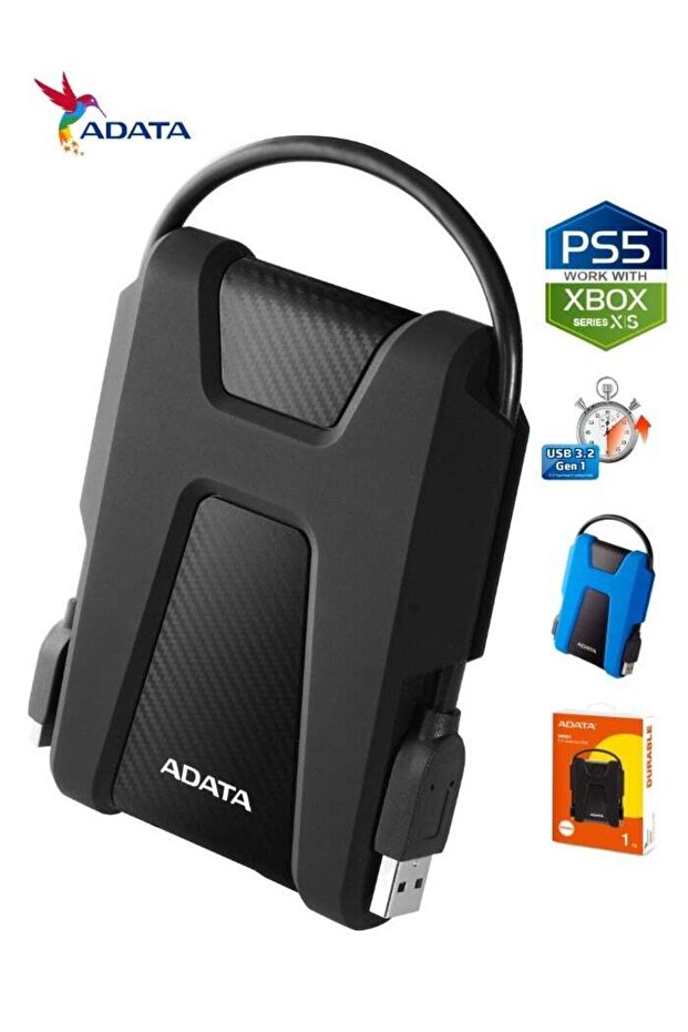 HD680 DURABLE 1TB External HDD | Anti-Shock Hard Drive | Compatible with PS5 XBOX | Black