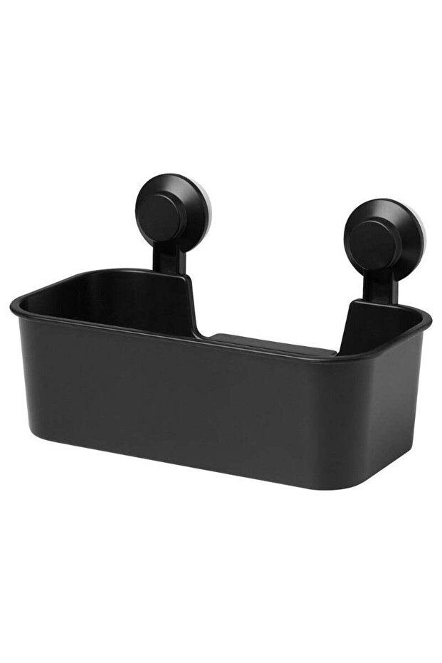 Basket with Suction Cup – Black | Wall Organizer