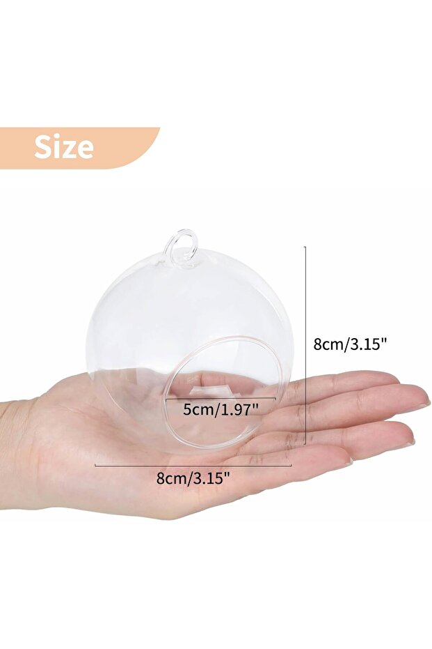 Hanging Glass Tealight Holder Globe - 8cm (8 pcs)
