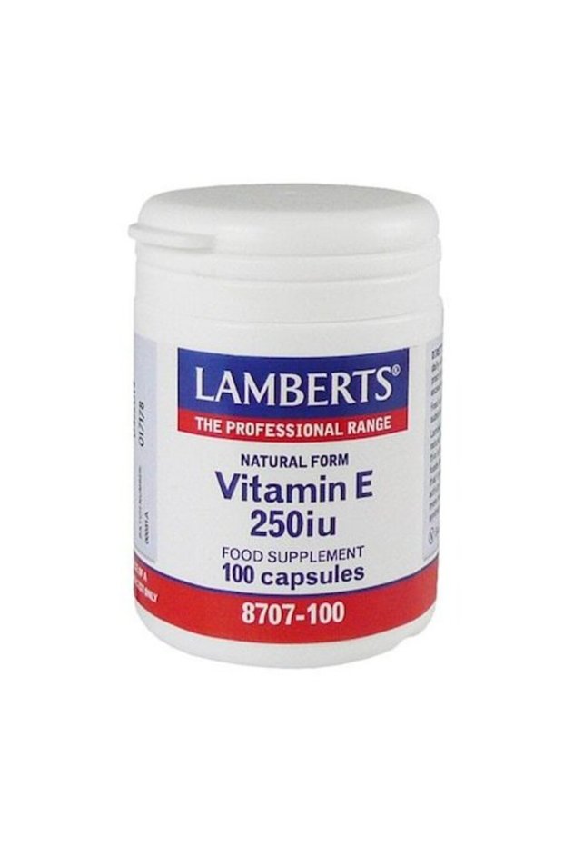 Vitamin E supplement 250 IU, Lamberts, 100 capsules