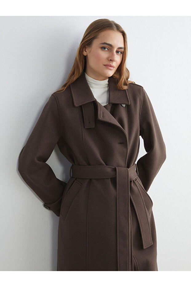 Quality Pieces from Çelebi Store Women's Cashmere Coat with Belt